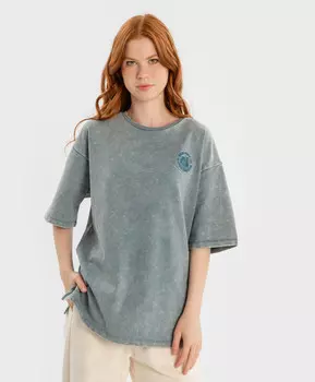 Футболка объемная с эффектом варки синяя для девочки Button Blue (152)