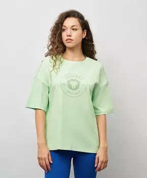 Футболка оверсайз с 3D принтом для женщины салатовая Jumkey (S)
