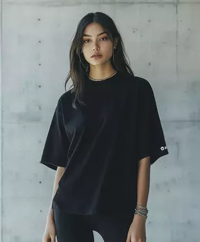 Футболка оверсайз с коротким рукавом для женщины черная Jumkey (XS)