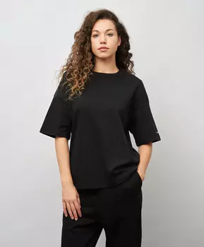 Футболка оверсайз с коротким рукавом для женщины черная Jumkey