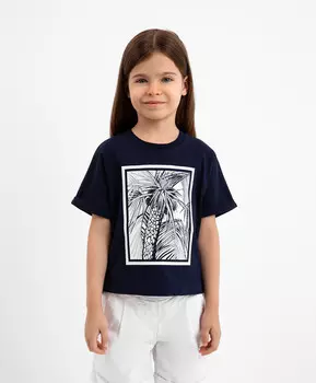 Футболка оверсайз с коротким рукавом синяя Gulliver (110)