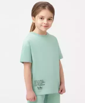 Футболка оверсайз с коротким рукавом зеленая Button Blue (158)