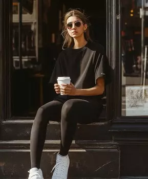 Футболка оверсайз удлиненая с короткими рукавами для женщины черная Jumkey