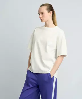 Футболка оверсайз удлиненая с короткими рукавами для женщины белая Jumkey