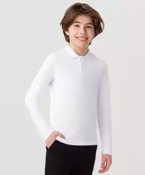 Футболка-поло белая Button Blue (146)