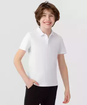 Футболка-поло белая Button Blue (158)