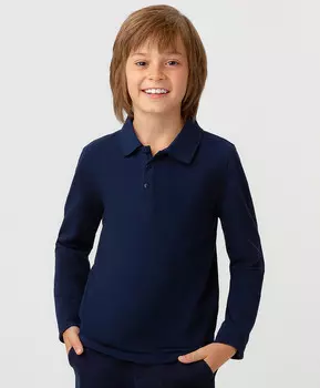 Футболка-поло темно-синяя Button Blue (170)