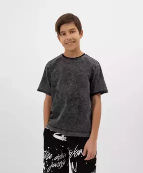 Футболка с эффектом вываренности серая Gulliver (158)