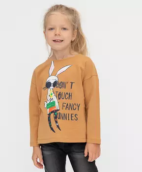 Футболка с длинным рукавом бежевая Button Blue