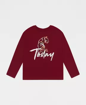 Футболка с длинным рукавом бордовая Button Blue