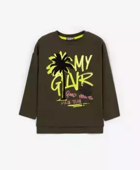 Лонгслив цвета хаки Gulliver (122)