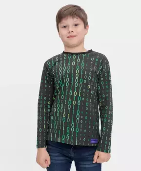 Футболка с длинным рукавом и патчем Button Blue (134)