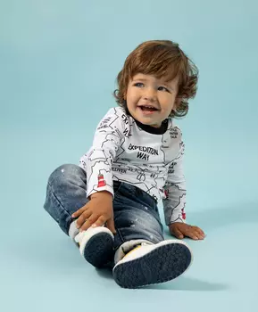 Футболка с графичным рисунком белая Gulliver