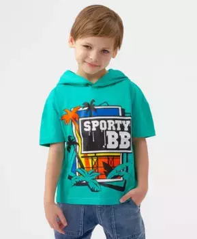 Футболка с капюшоном Button Blue (122)