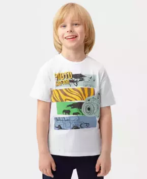 Футболка с коротким рукавом белая Button Blue (104)