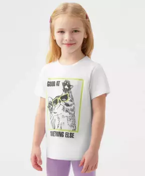 Футболка с коротким рукавом белая Button Blue (116)