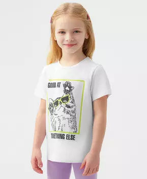 Футболка с коротким рукавом белая Button Blue (98)