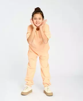 Футболка с коротким рукавом детская базовая оранжевая Button Blue