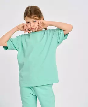 Футболка с коротким рукавом детская базовая зеленая Button Blue