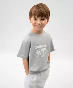 Футболка с коротким рукавом для мальчика серая Roberto Moretti
