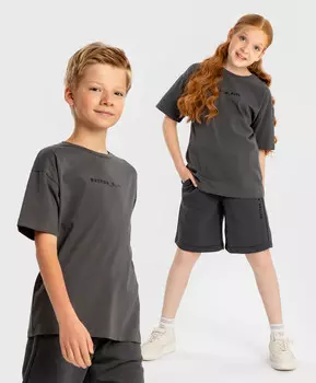 Футболка с коротким рукавом и принтом серая детская Button Blue