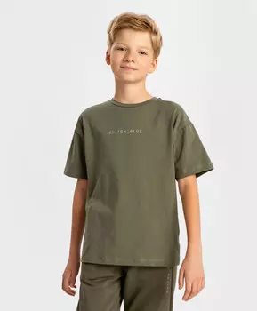 Футболка с коротким рукавом и принтом зеленая детская Button Blue