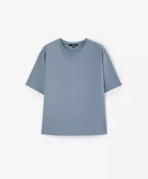 Футболка с коротким рукавом из меланжевого интерлока голубая GLVR