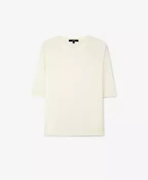 Футболка с коротким рукавом из вязаного трикотажного полотна молочная GLVR