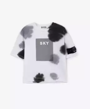 Футболка с крашением тай-дай(tie-dye) белая для мальчика Gulliver (128)