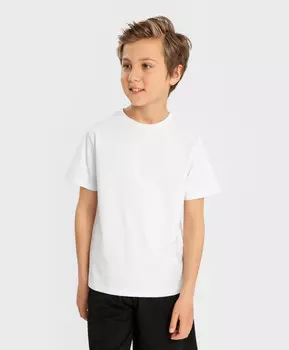 Футболка с круглым воротом белая детская Button Blue