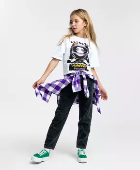 Футболка с принтом белая Button Blue (158)