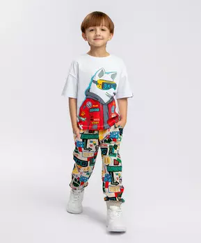 Футболка с принтом белая Button Blue (98)