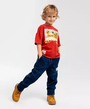 Футболка с принтом красная Button Blue (98)