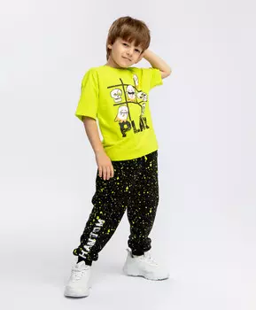 Футболка с принтом салатовая Button Blue (98)