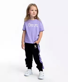 Футболка с принтом сиреневая Button Blue (128)