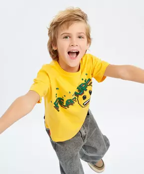 Футболка с принтом желтая Button Blue