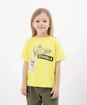 Футболка с разрезами по бокам и принтом Gulliver (122)