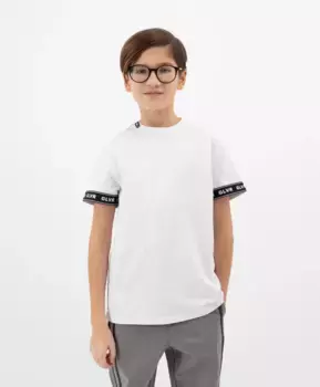 Футболка с шрифтовыми элементами белая Gulliver (140)