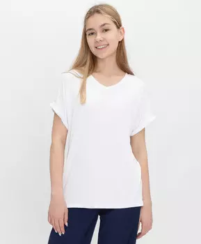 Футболка с V-образным вырезом белая Button Blue Teens line (170*88*96(S))