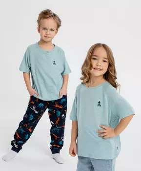 Футболка с вышивкой голубая детская Button Blue (98)