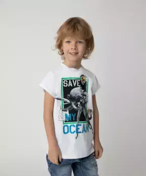 Футболка Save My Ocean для мальчика Gulliver (98)