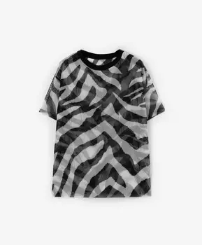 Футболка силуэта оверсайз из сетки с рисунком GLVR (XL)