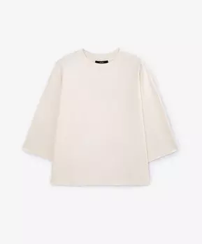 Футболка силуэта оверсайз с рукавами до локтя молочная GLVR