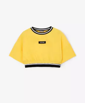 Футболка силуэта оверсайз желтая для девочки Gulliver (116)