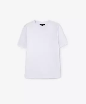 Футболка силуэта умеренный оверсайз базовая молочная GLVR