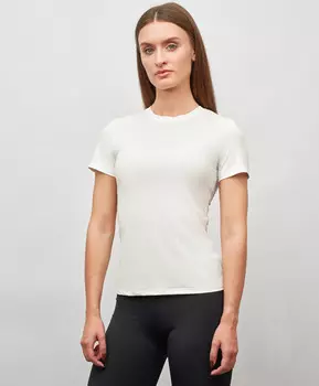 Футболка спортивная slimfit с короткими рукавами для женщины белая Jumkey (M)