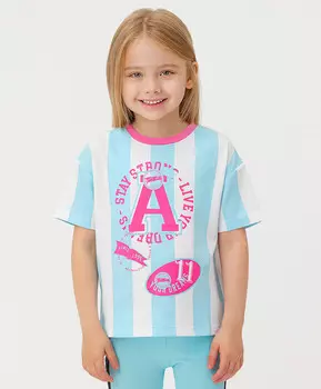 Футболка в полоску белая Button Blue (98)