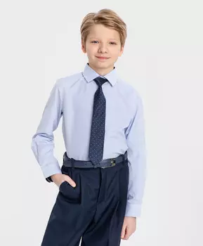 Галстук в точку с готовым узлом синий Button Blue (31)