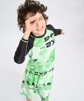 Гидрофутболка с длинным рукавом и принтом детская мультицвет Button Blue