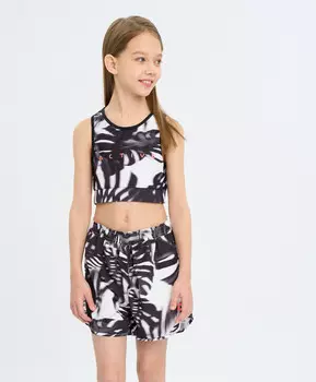 Гидрошорты для девочки мультицвет с поясом на резинке и принтом Button Blue